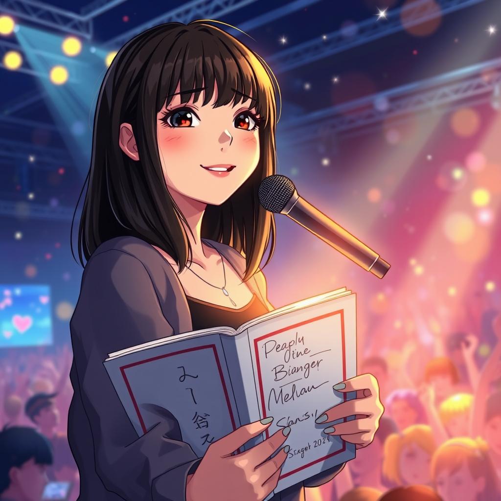 Enchanting Stage Presence: Confident Teenage Singer