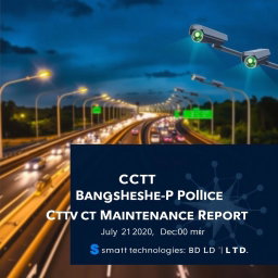 A dynamic and visually striking image of a highway illuminated at night, showcasing multiple CCTV cameras capturing the steady flow of traffic