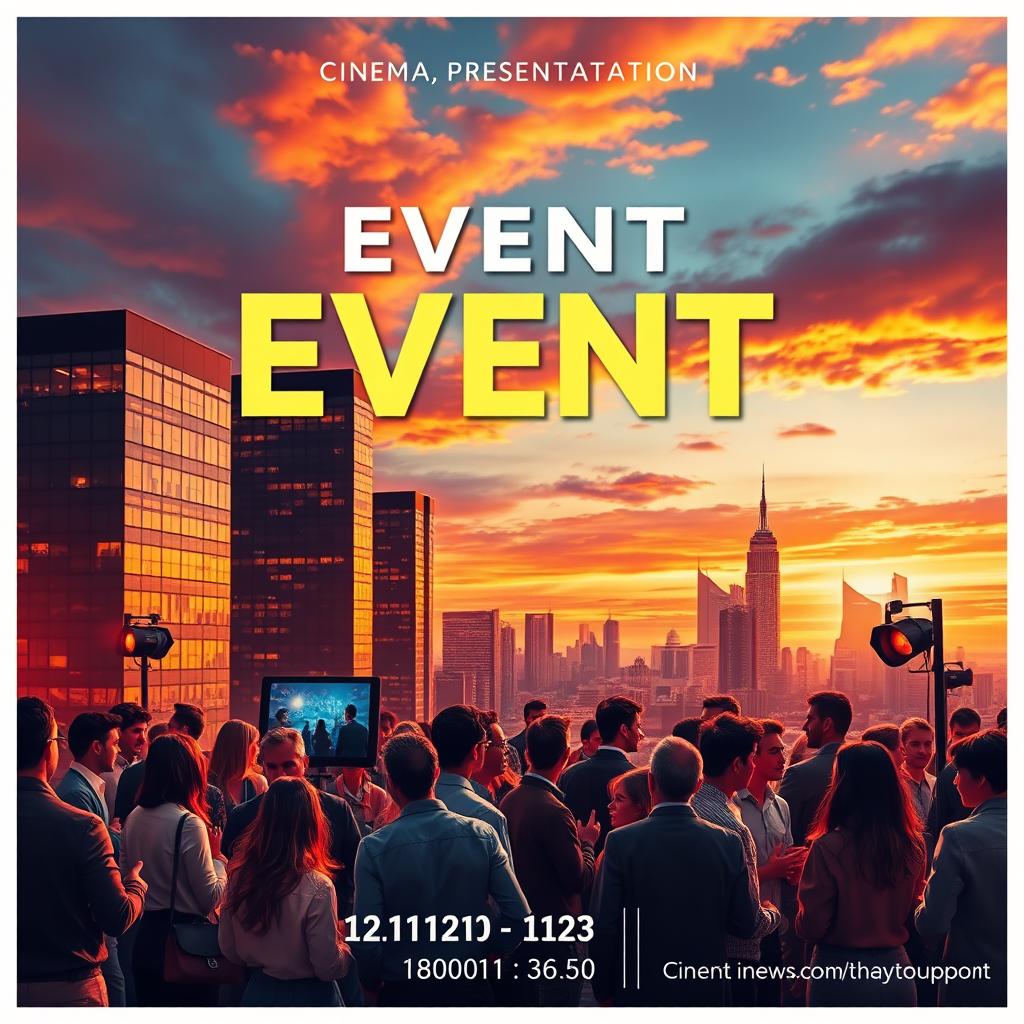 An event presentation designed to resemble a captivating cinema poster
