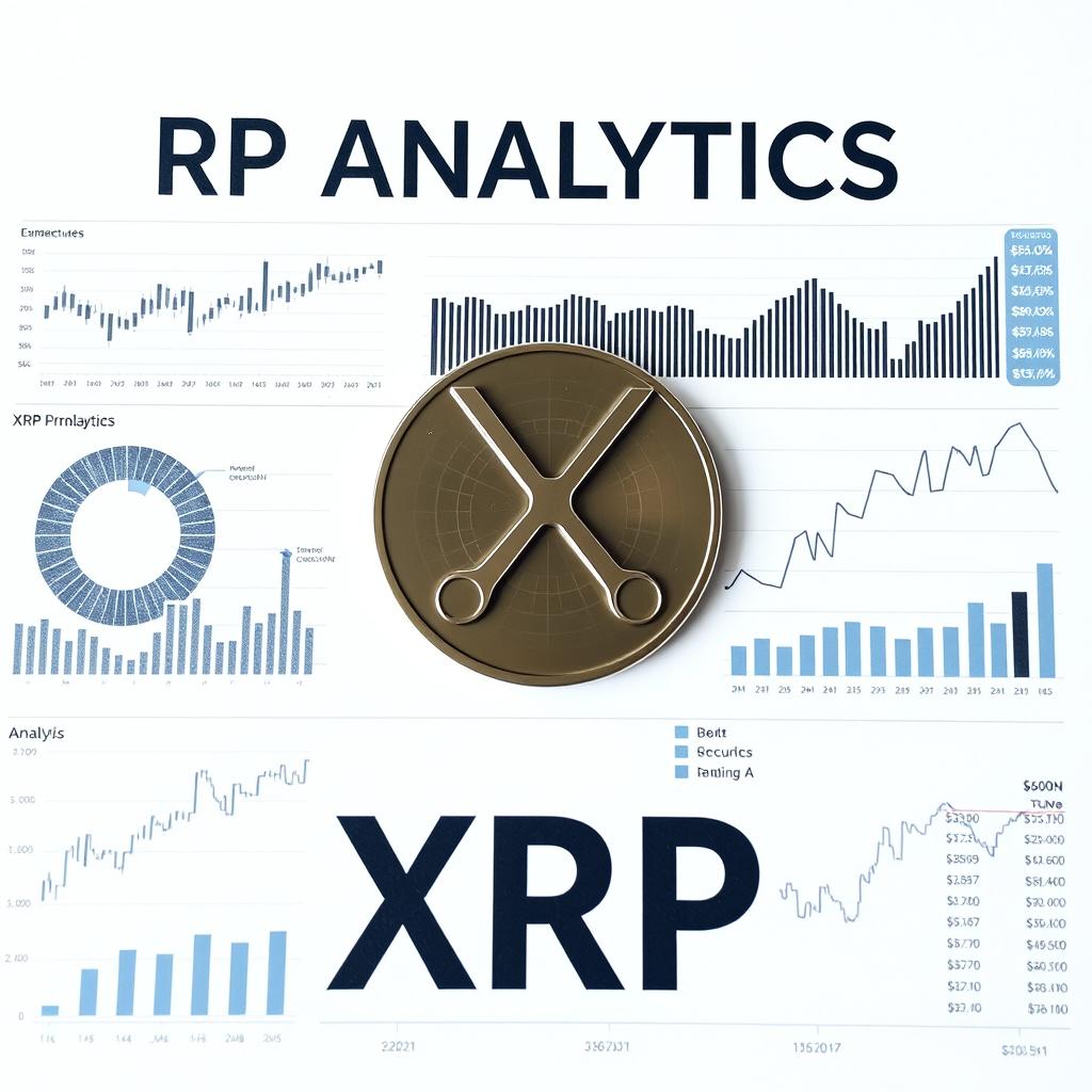 An analytical and informative representation of cryptocurrency analytics focusing on XRP, depicted on a lighter background