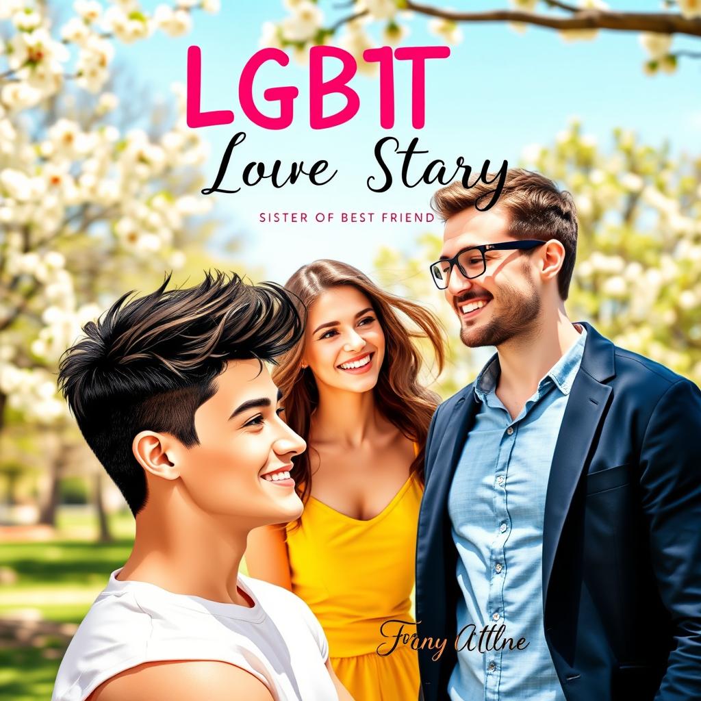 A vibrant and romantic book cover featuring an LGBT love story