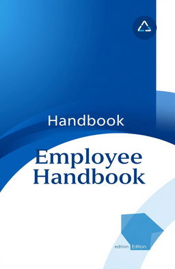 A professional and visually appealing cover page for an employee handbook, featuring a modern design with a corporate theme