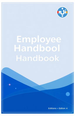 A professional and visually appealing cover page for an employee handbook, featuring a modern design with a corporate theme