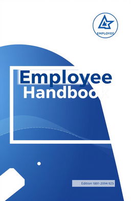 A professional and visually appealing cover page for an employee handbook, featuring a modern design with a corporate theme