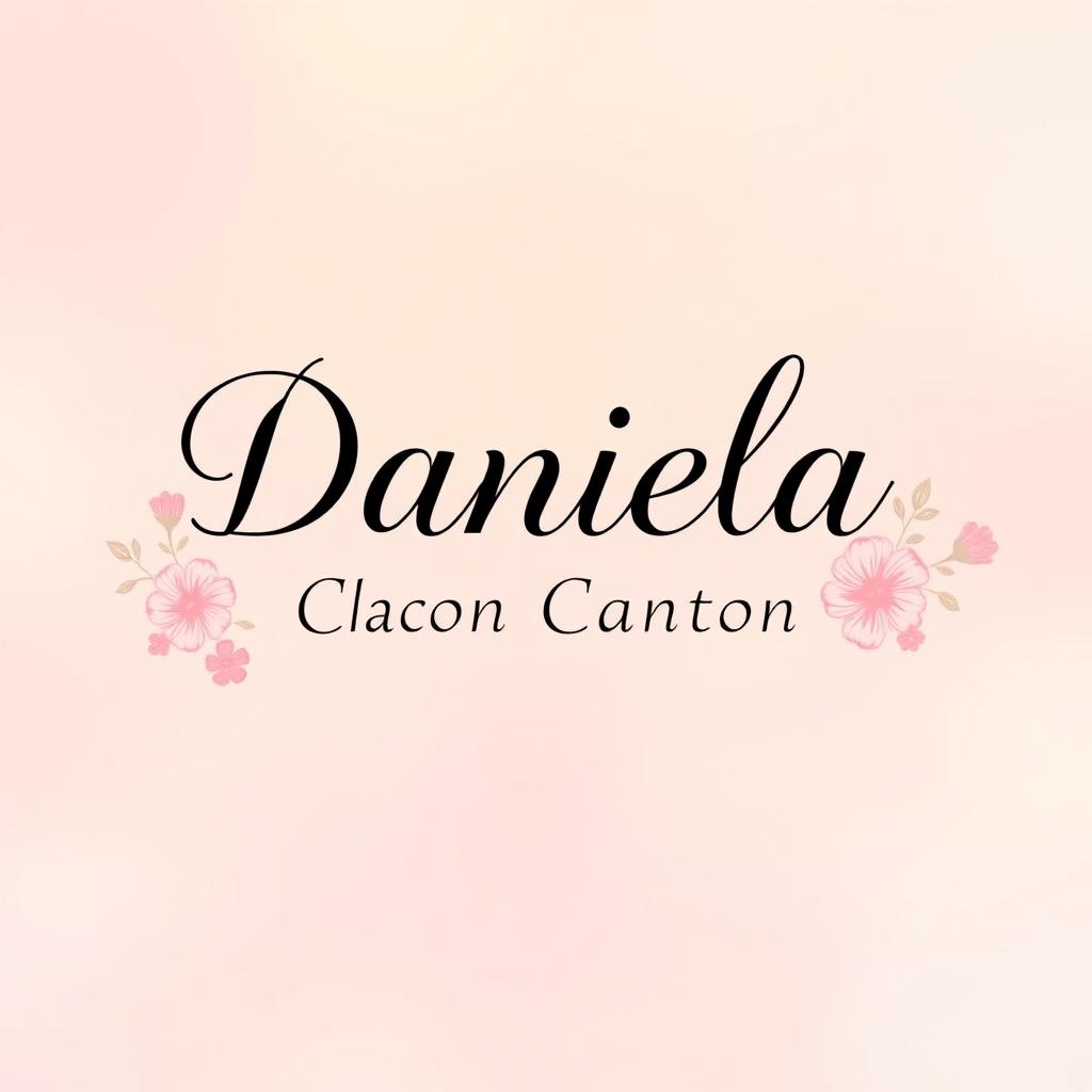 A beautifully designed graphic featuring the name "Daniela Chacon Cantero" in elegant, stylish typography