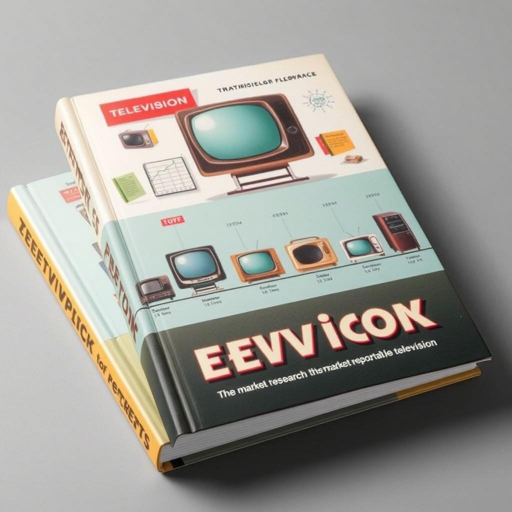 A visually striking book cover illustrating the historical evolution of the television set from its inception until the 1960s, emphasizing the role of market research in the development of portable television