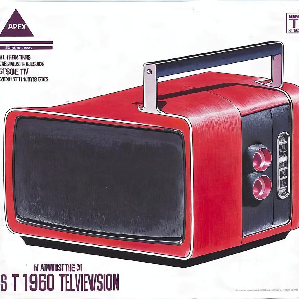 Cover of a book in which there is a pyramid of 1960s television sets. At the apex you put the TV in the picture. Minimalist style