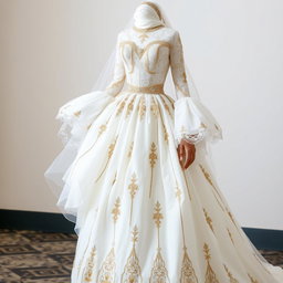 A royal wedding gown featuring a simple yet luxurious design