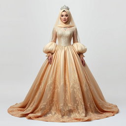 A royal wedding gown featuring a simple yet luxurious design