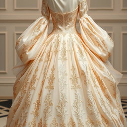 A royal wedding gown featuring a simple yet luxurious design