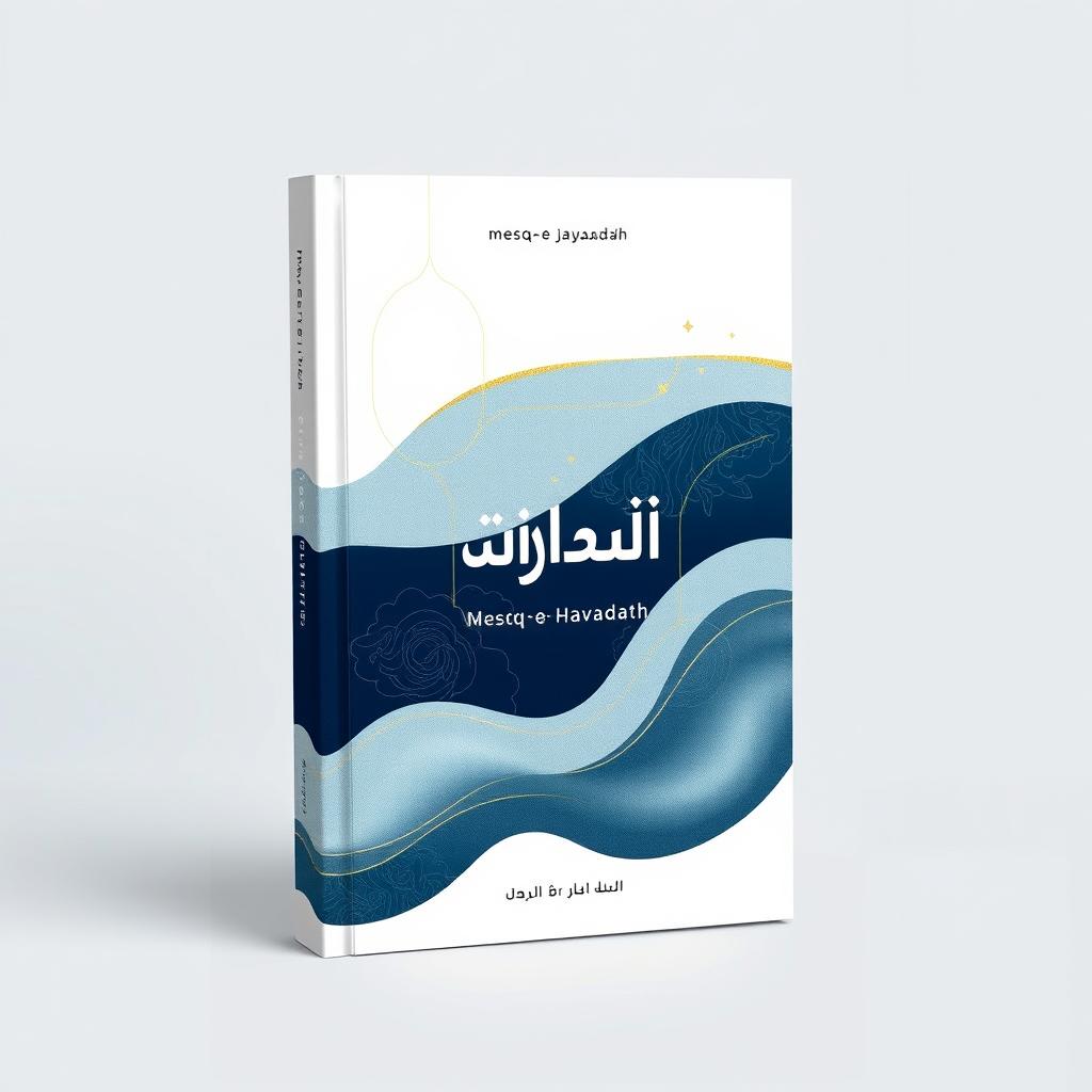 A creative and artistic book cover design for a poetry collection titled 'مشق حوادث' (Mesq-e Havadath)