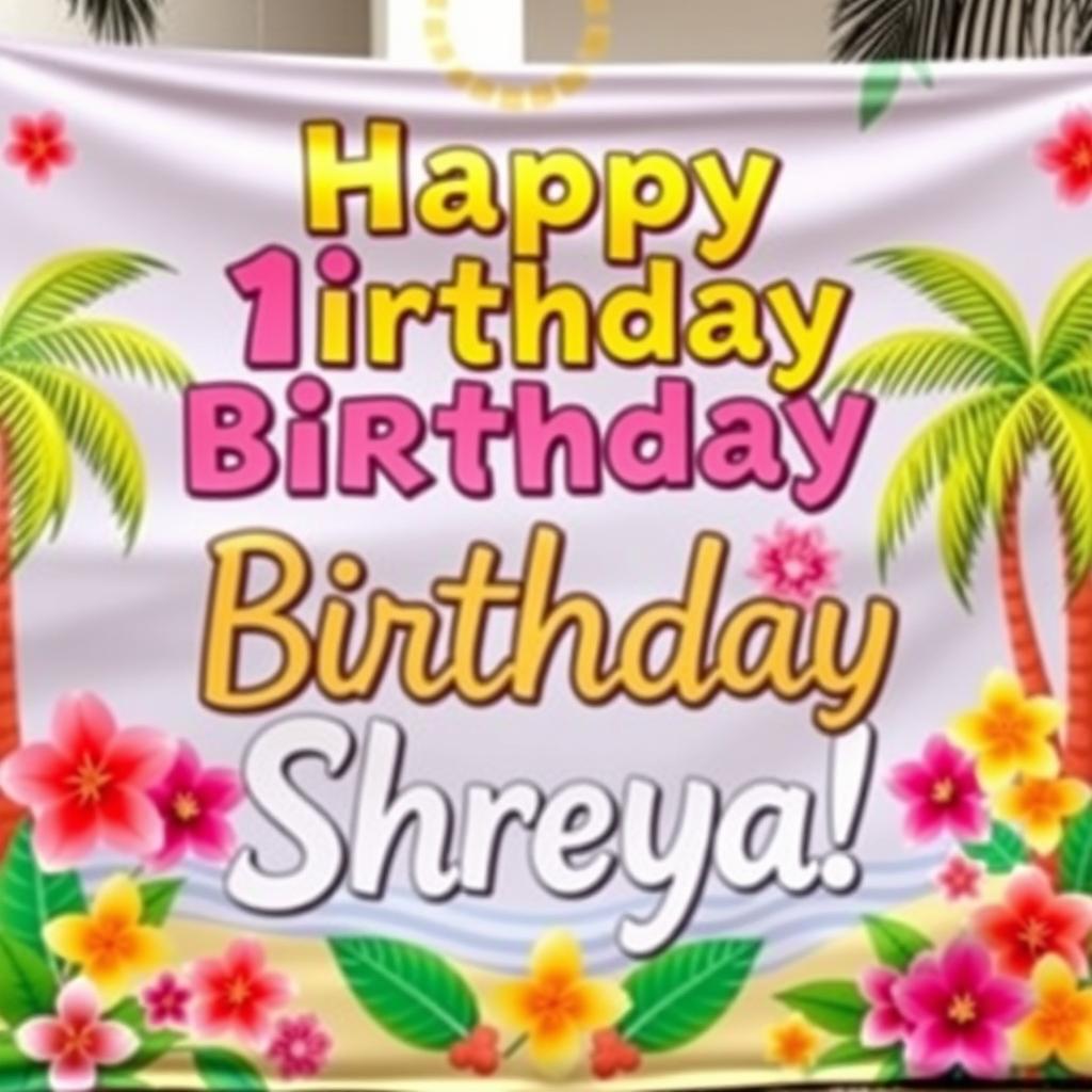 A vibrant and festive birthday banner for Shreya's 11th birthday