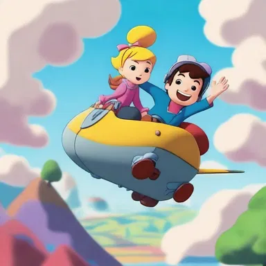 In the animated series, the characters often travel through the whimsical air lane to reach their destinations.
