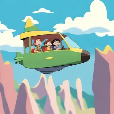 In the animated series, the characters often travel through the whimsical air lane to reach their destinations.