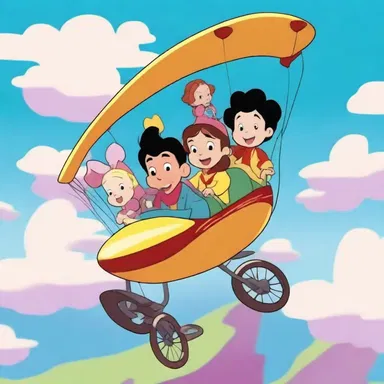 In the animated series, the characters often travel through the whimsical air lane to reach their destinations.