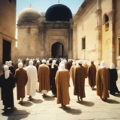 The pilgrims followed the air lane to reach the holy site for their religious journey.