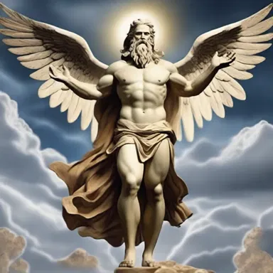 In Greek mythology, the powerful god Zeus would often air out his wings on Mount Olympus.