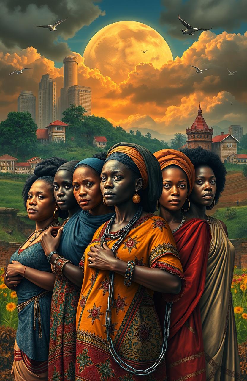 A powerful depiction of the systemic oppression faced by African women, showcasing a range of emotions and experiences