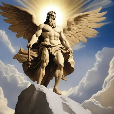 In Greek mythology, the powerful god Zeus would often air out his wings on Mount Olympus.