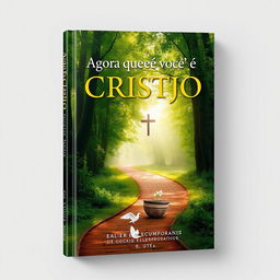 A captivating book cover design for 'Agora que você é Cristão' (Now That You Are Christian)