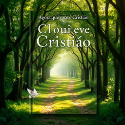 A captivating book cover design for 'Agora que você é Cristão' (Now That You Are Christian)