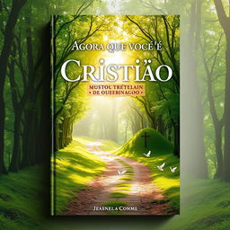 A captivating book cover design for 'Agora que você é Cristão' (Now That You Are Christian)