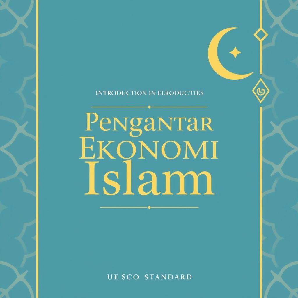 A book cover design for an introduction to Islamic economics, featuring elegant and modern typography