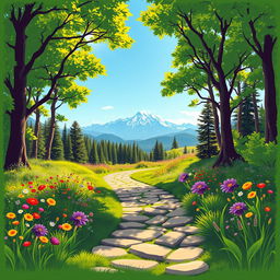 A captivating design of a winding pathway that invites exploration