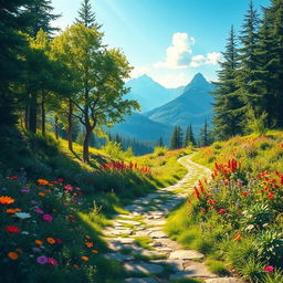 A captivating design of a winding pathway that invites exploration