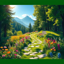 A captivating design of a winding pathway that invites exploration