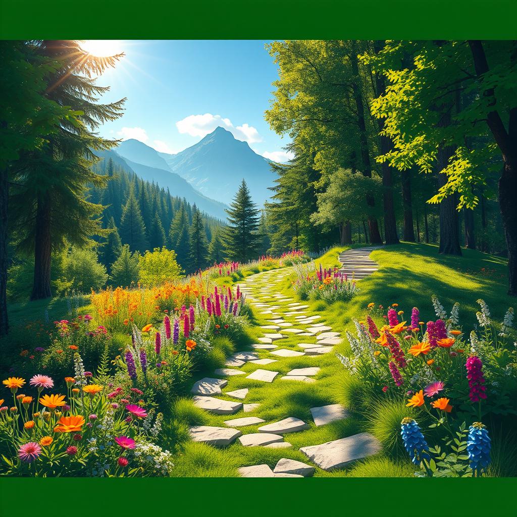 A captivating design of a winding pathway that invites exploration