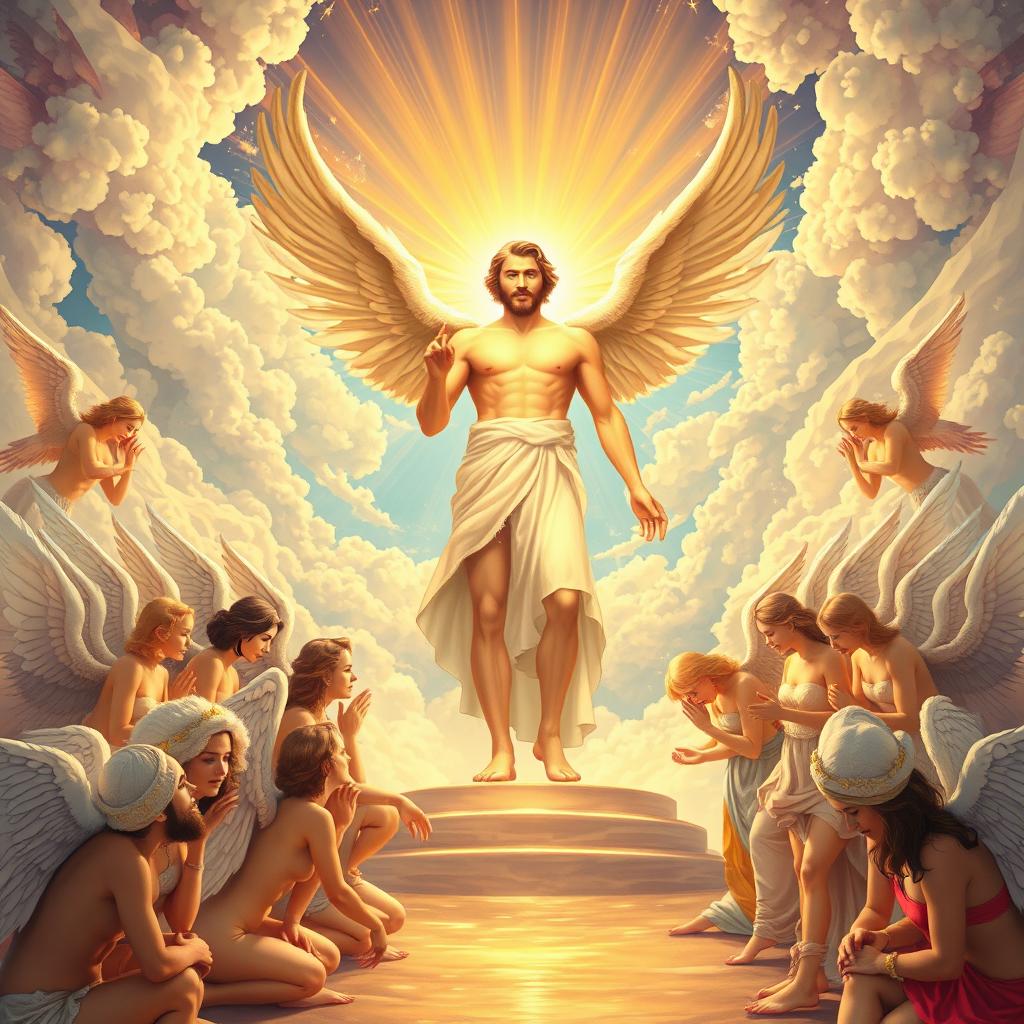 Majestic Angels Bowing to Radiant Adam