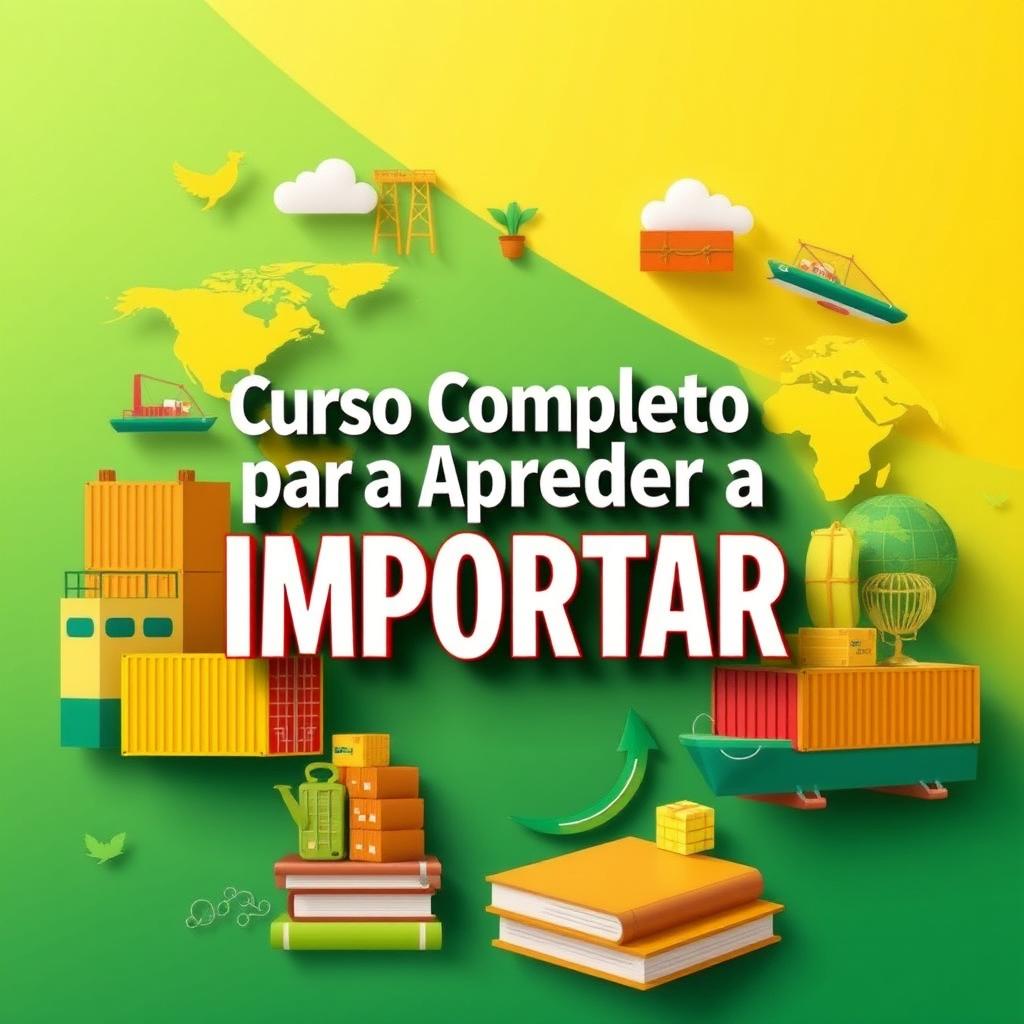An engaging digital illustration related to importing, featuring vibrant colors of green, yellow, and orange