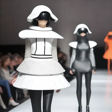 The air search radar costume at the futuristic-themed fashion show was a big hit.