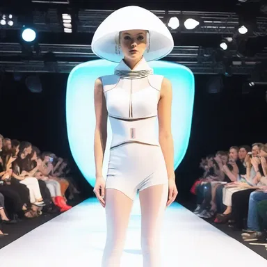 The air search radar costume at the futuristic-themed fashion show was a big hit.
