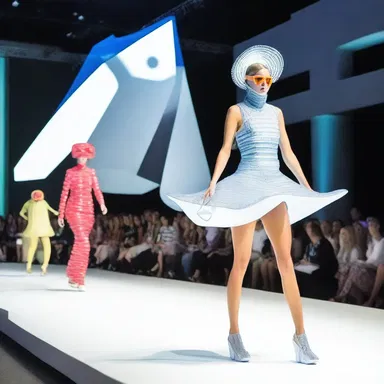 The air search radar costume at the futuristic-themed fashion show was a big hit.
