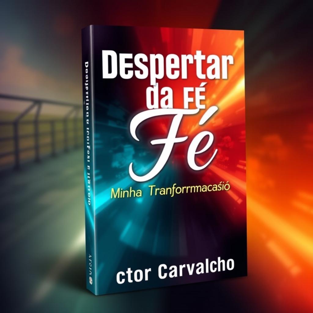 A captivating and eye-catching book cover for 'Despertar da Fé: Minha Transformação' by Victor Carvalho