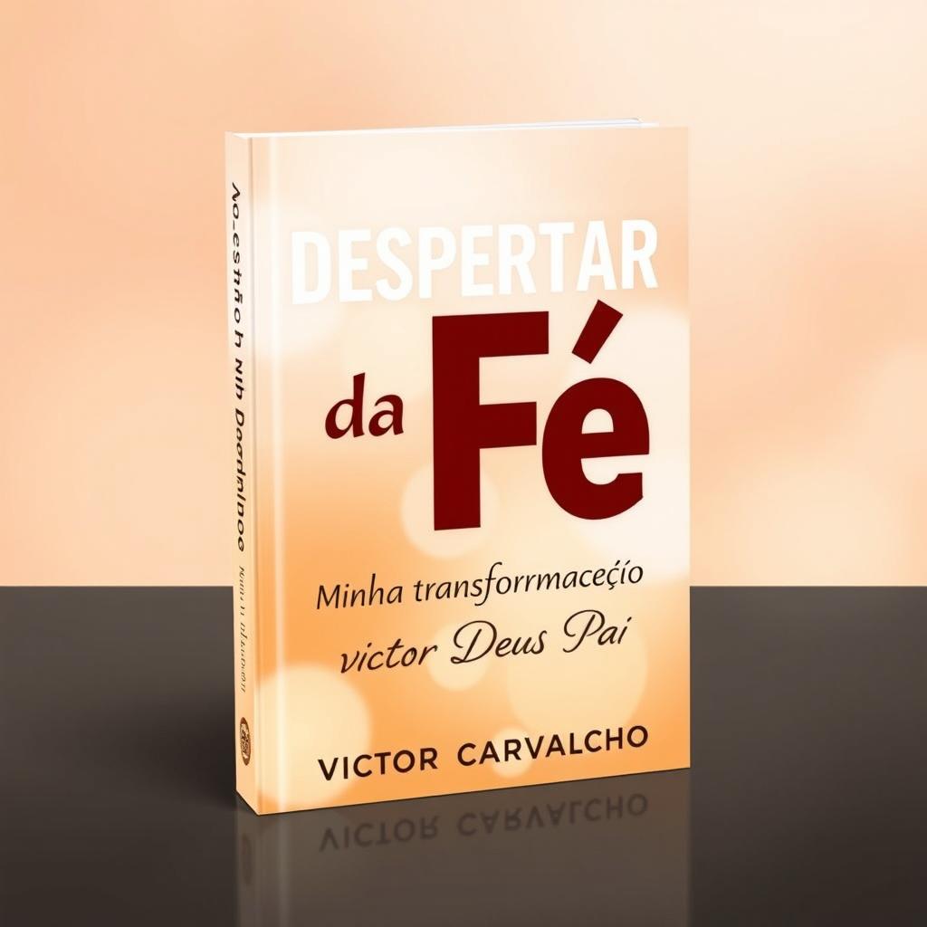 A striking and appealing book cover for 'Despertar da Fé: Minha Transformação' by Victor Carvalho, designed to be eye-catching and vibrant, similar in style to the book 'Café com Deus Pai'