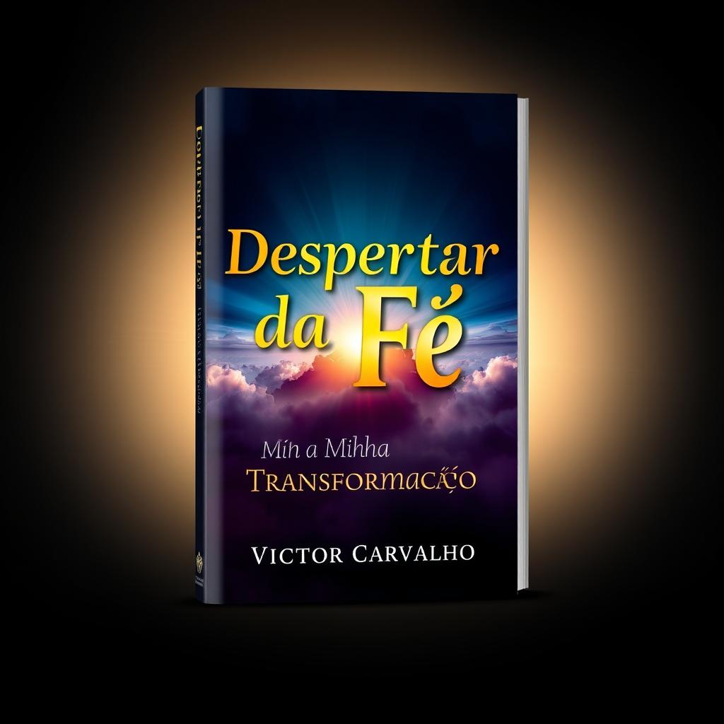 A captivating book cover design for 'Despertar da Fé: Minha Transformação' by Victor Carvalho