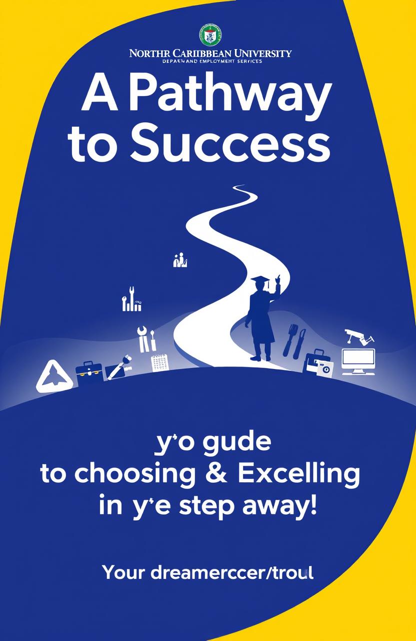A professional promotional poster for Norther Caribbean University, specifically the Department of Career and Employment Services