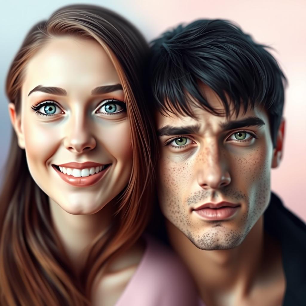 An image showing a digital art composition where two faces are swapped