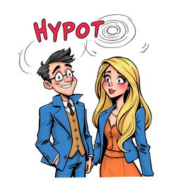 A whimsical and cute comic poster with a white background featuring non-realistic characters