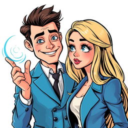 A whimsical and cute comic poster with a white background featuring non-realistic characters