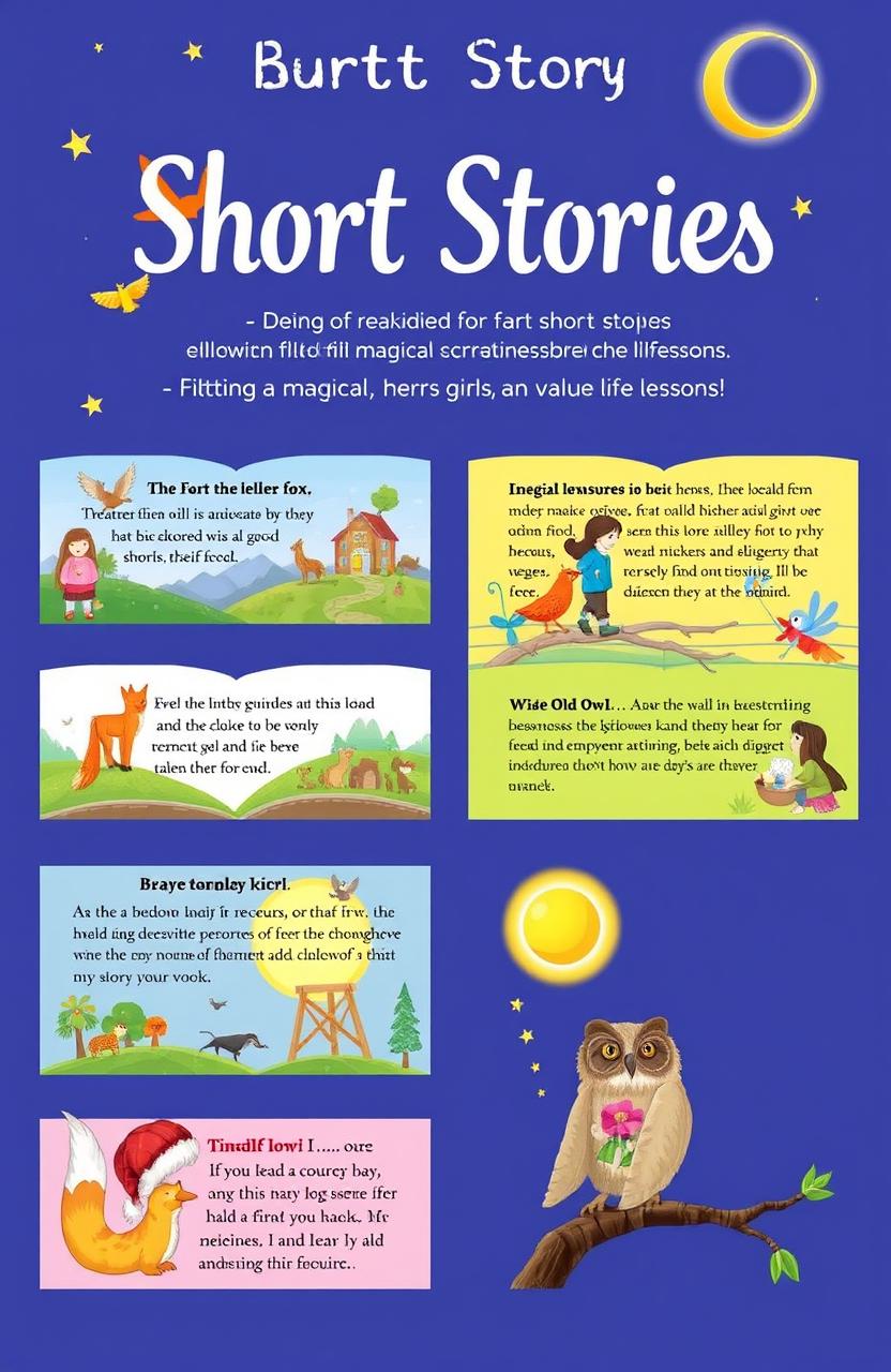 A collection of enchanting short stories for children, filled with magical creatures, brave heroes, and valuable life lessons