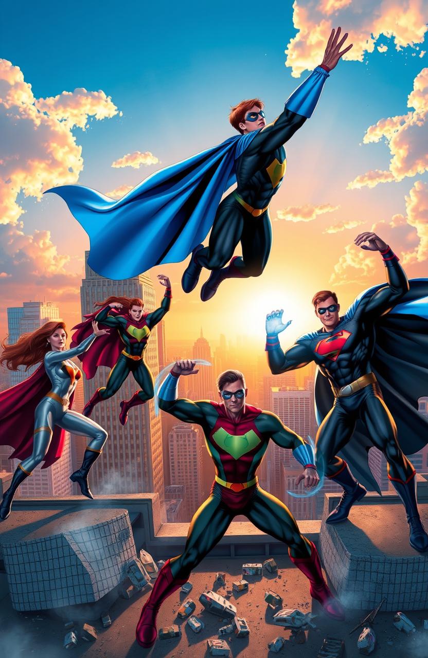 Unleash the Heroes: A Dynamic Superhero Scene