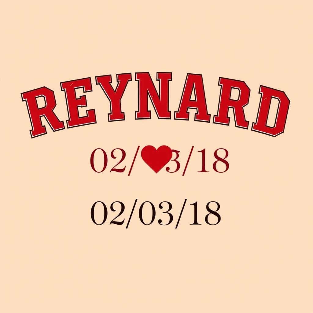A visually striking t-shirt design that prominently features the word 'REYNARD' in bold, dynamic typography