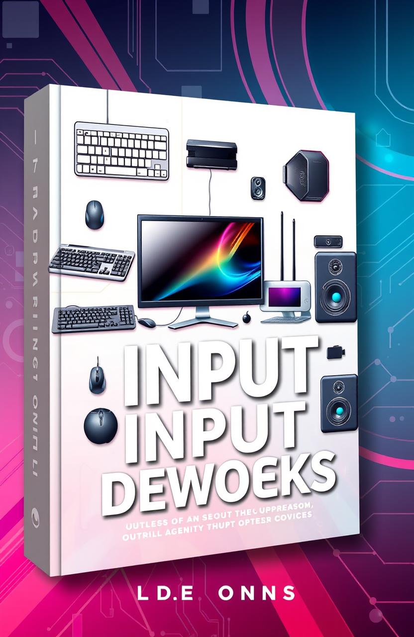 A visually striking book cover design featuring a collection of various input and output devices