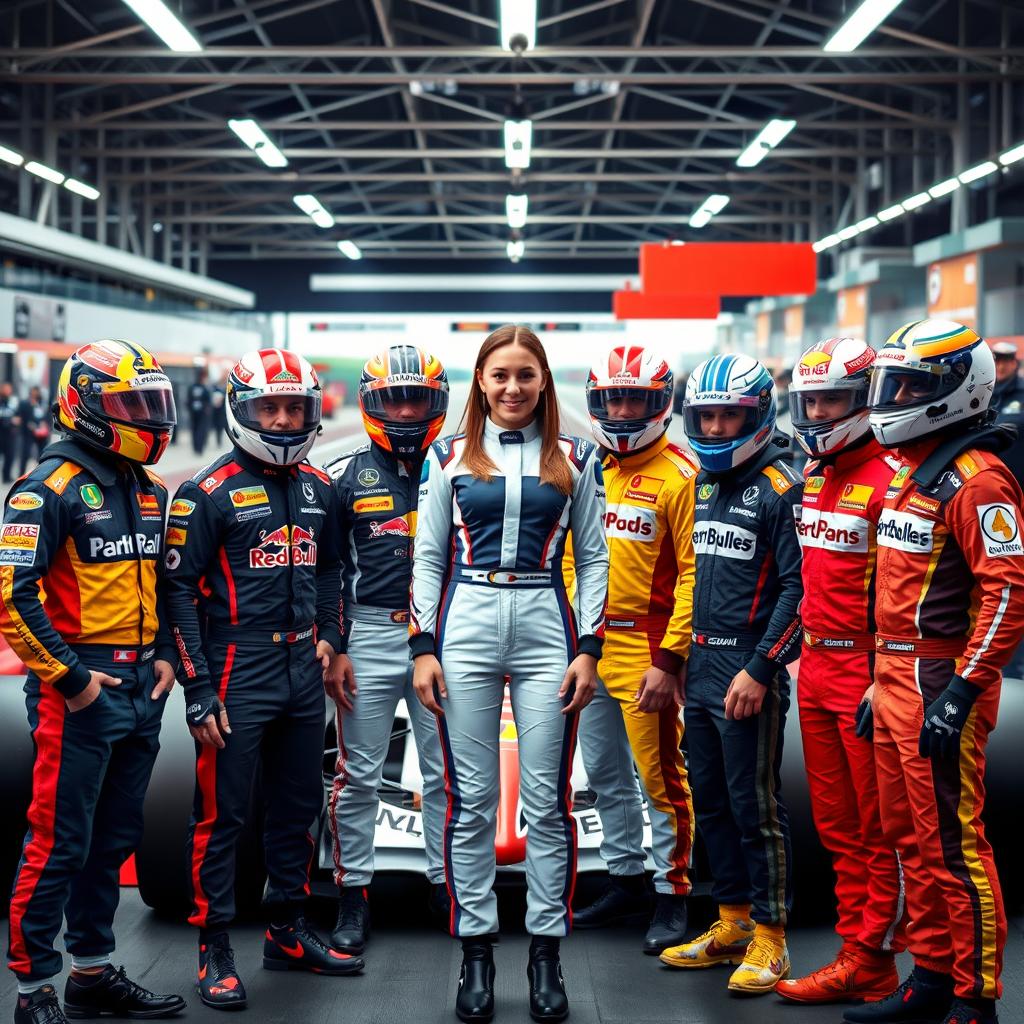 Unity in Speed: Formula One Drivers Team Portrait