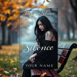 A captivating book cover for 'Tears in Silence' by [Your Name], blending elements of drama, romance, and psychological fiction