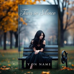 A captivating book cover for 'Tears in Silence' by [Your Name], blending elements of drama, romance, and psychological fiction